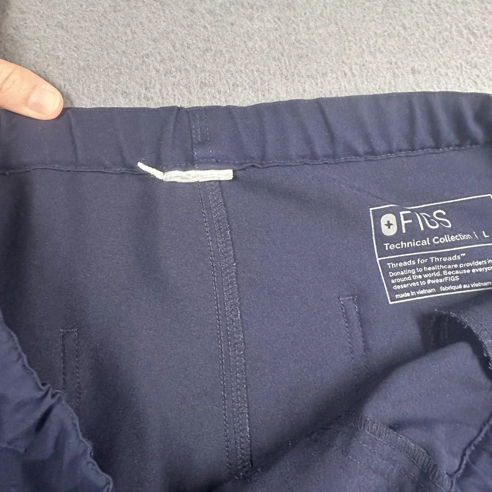 FIGS‎ Technical Collection Pants Mens Large Navy Blue Scrub Drawstring PO 3585